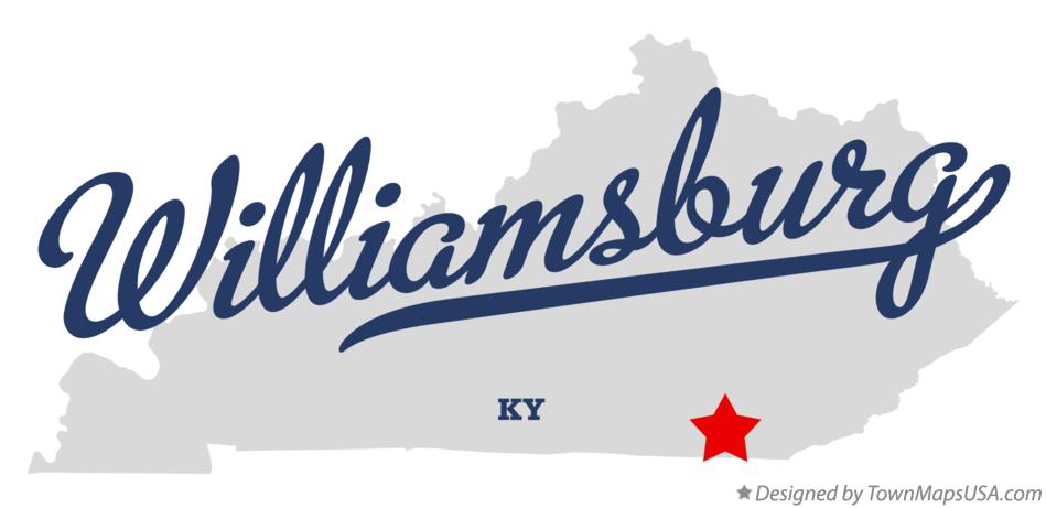 Map of Williamsburg Kentucky KY