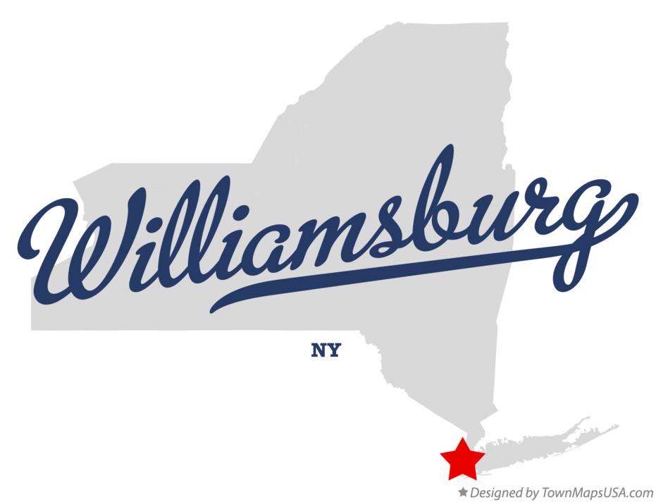 Map of Williamsburg New York NY