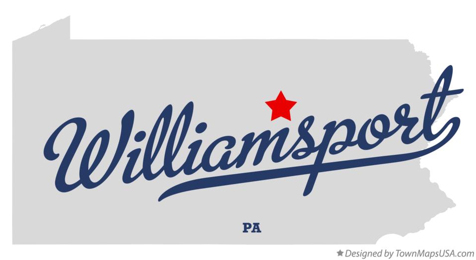 Map of Williamsport Pennsylvania PA