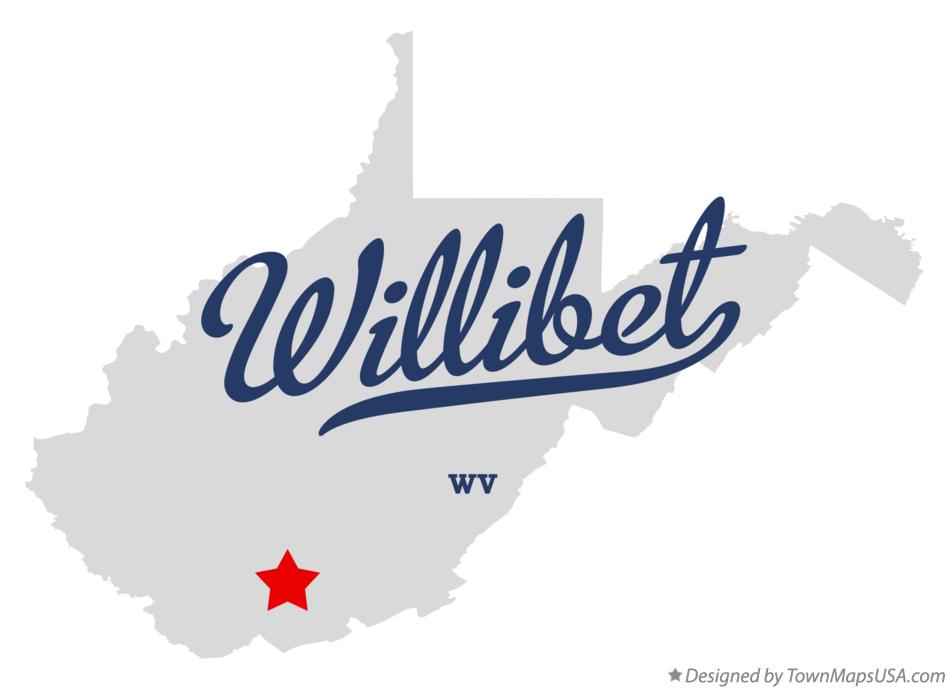 Map of Willibet West Virginia WV