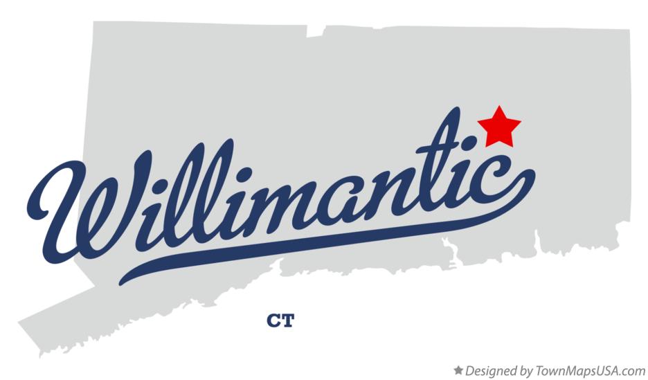 Map of Willimantic Connecticut CT