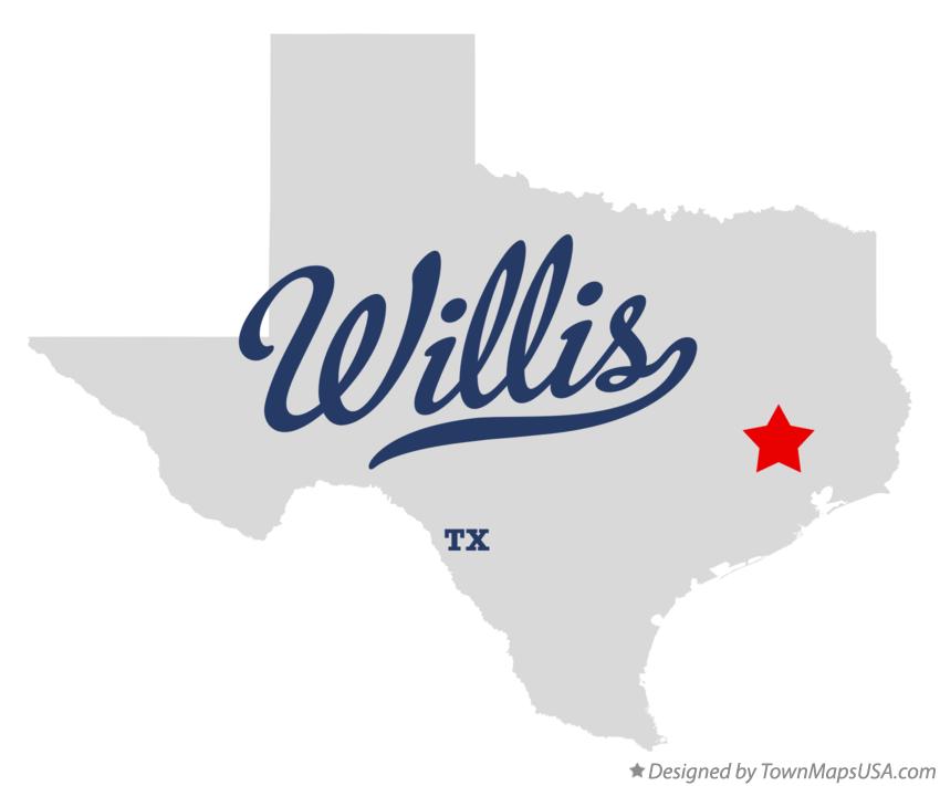 Map of Willis Texas TX