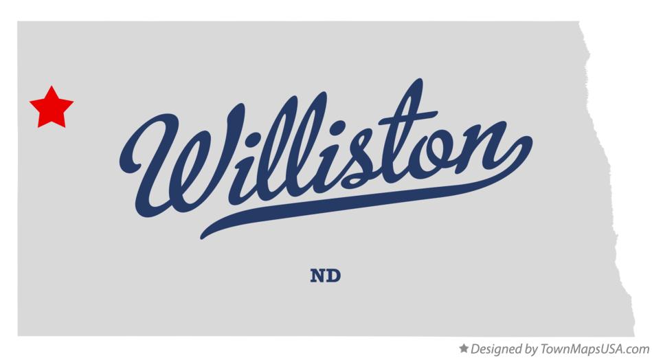 Map of Williston North Dakota ND
