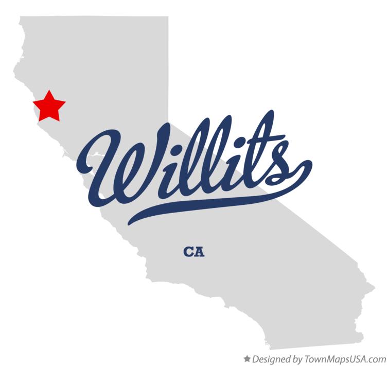 Map of Willits California CA