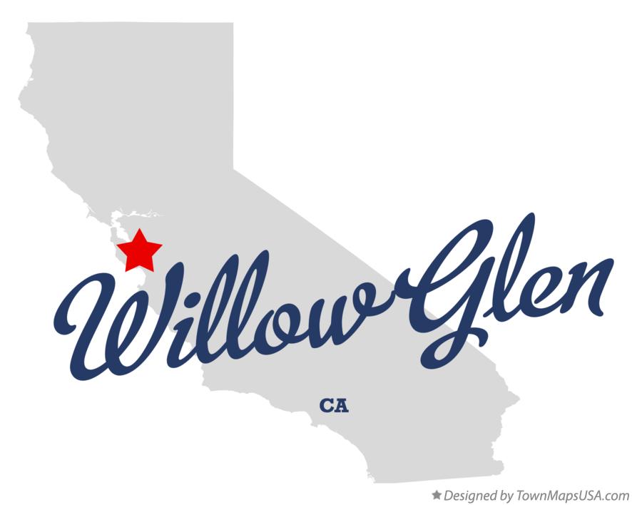 Map of Willow Glen California CA