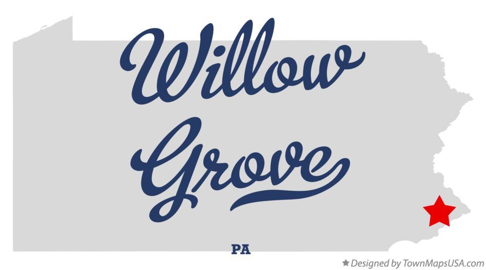 Map of Willow Grove Pennsylvania PA
