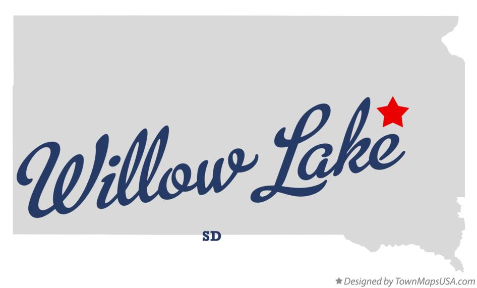 Map of Willow Lake South Dakota SD
