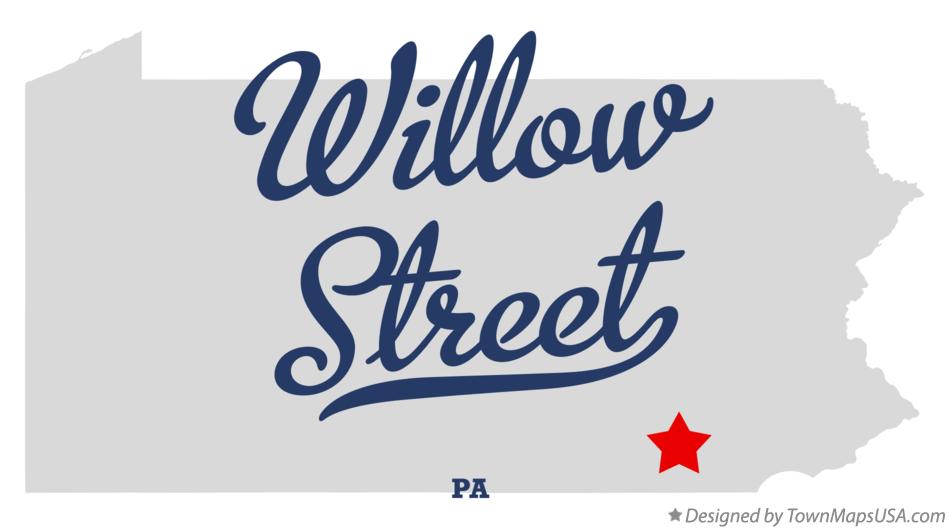Map of Willow Street Pennsylvania PA