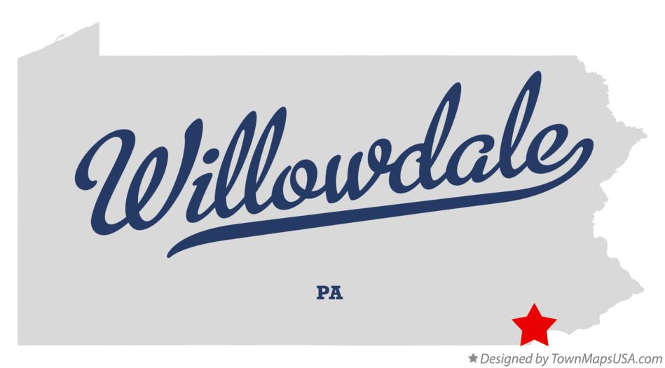 Map of Willowdale Pennsylvania PA