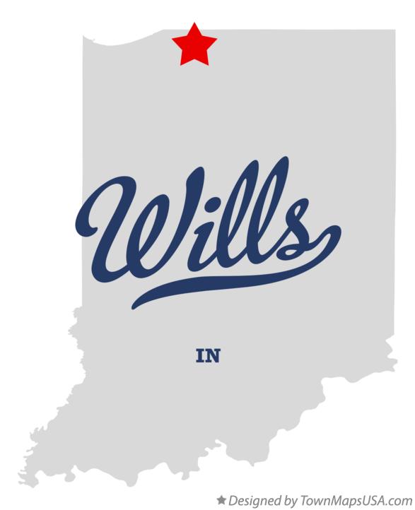 Map of Wills Indiana IN