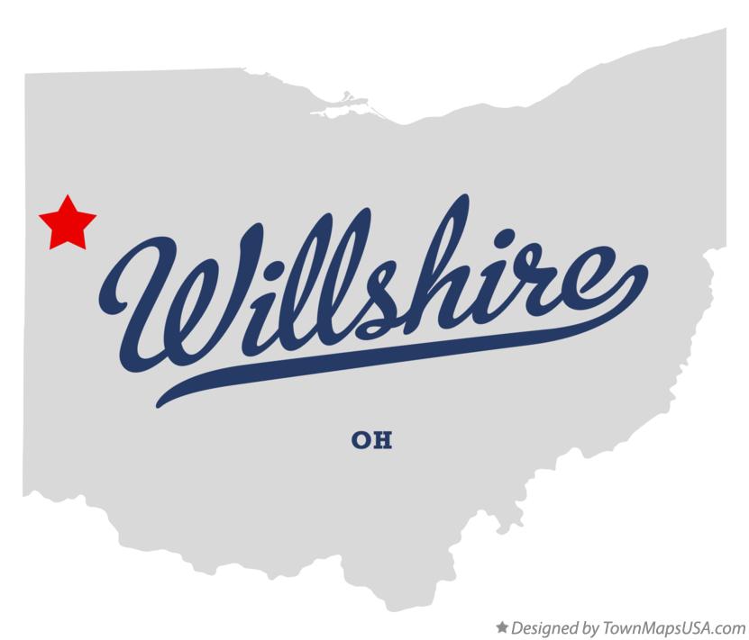 Map of Willshire Ohio OH