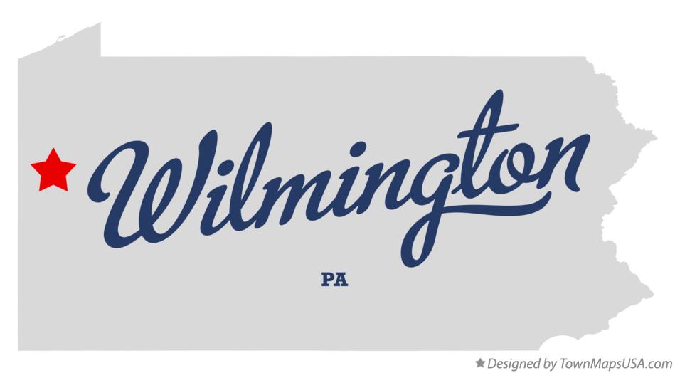 Map of Wilmington Pennsylvania PA