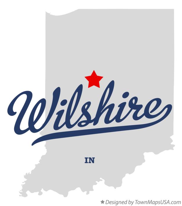 Map of Wilshire Indiana IN