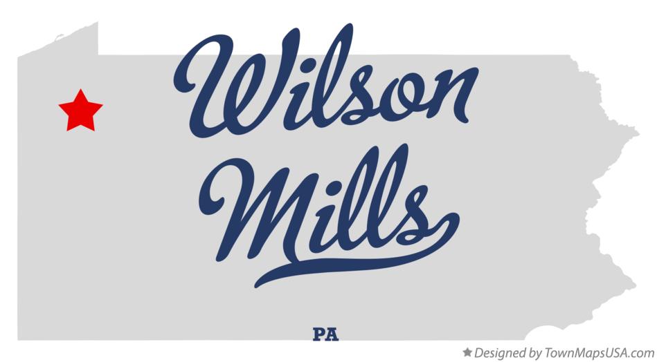 Map of Wilson Mills Pennsylvania PA