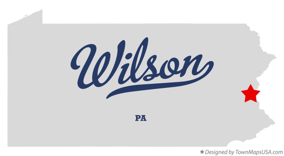 Map of Wilson Pennsylvania PA