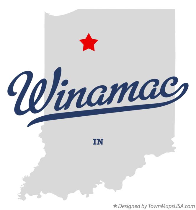 Map of Winamac Indiana IN