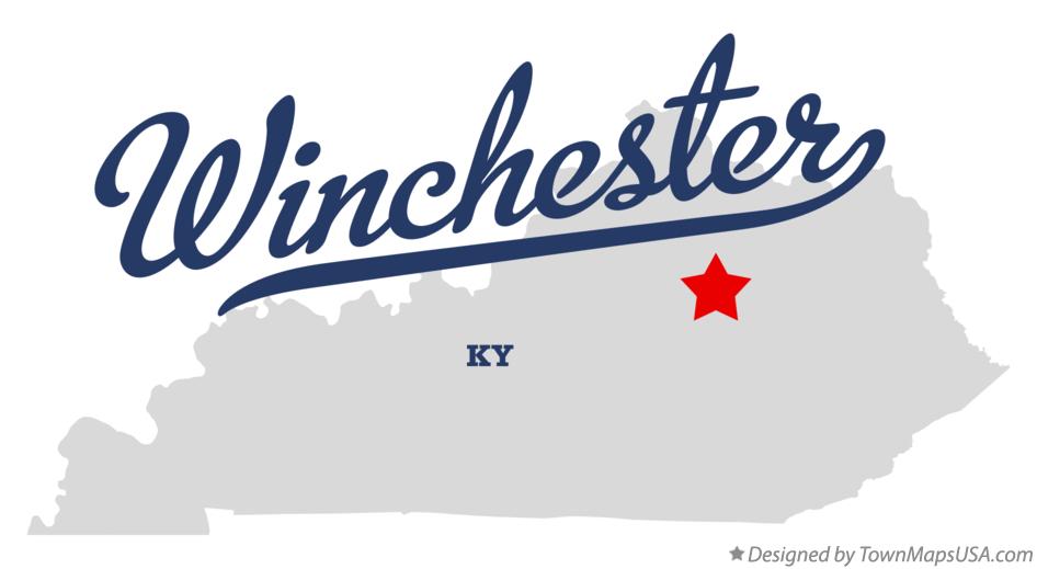 Map of Winchester Kentucky KY