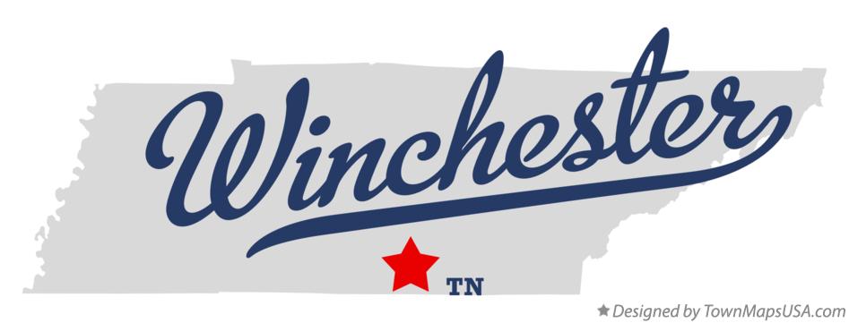Map of Winchester Tennessee TN