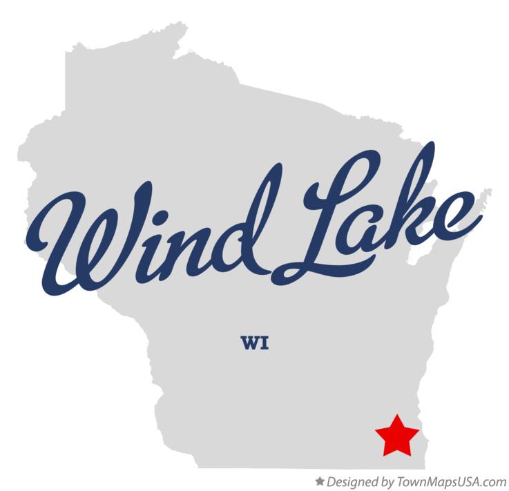 Map of Wind Lake Wisconsin WI