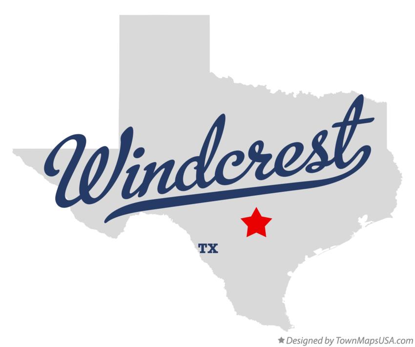 Map of Windcrest Texas TX