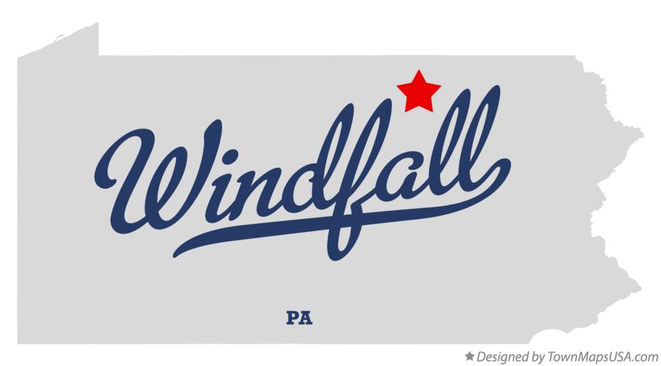 Map of Windfall Pennsylvania PA
