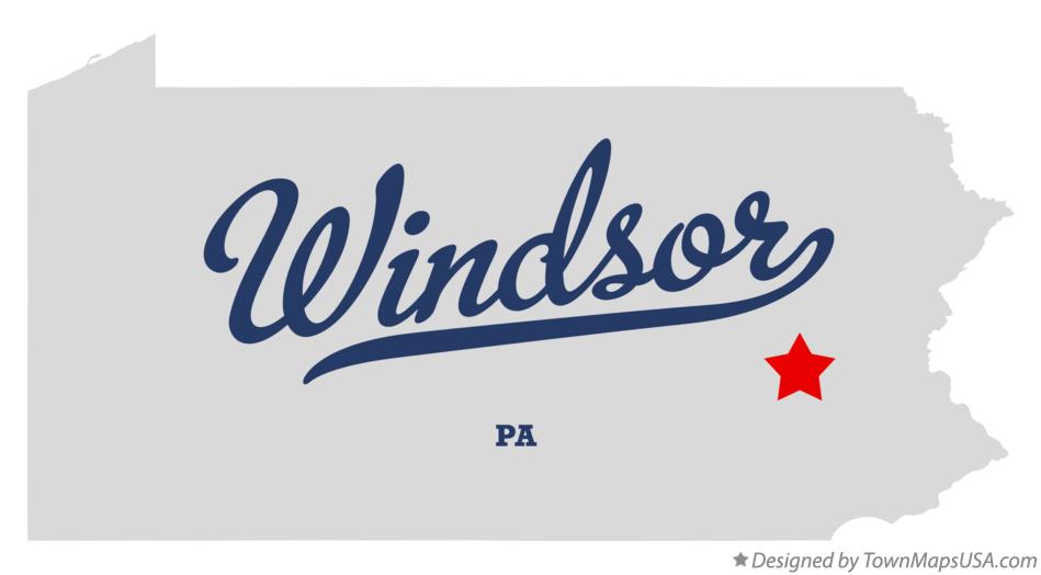 Map of Windsor Pennsylvania PA