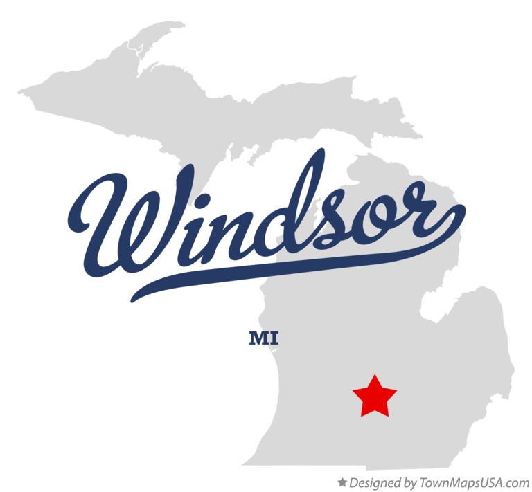 Map of Windsor Michigan MI