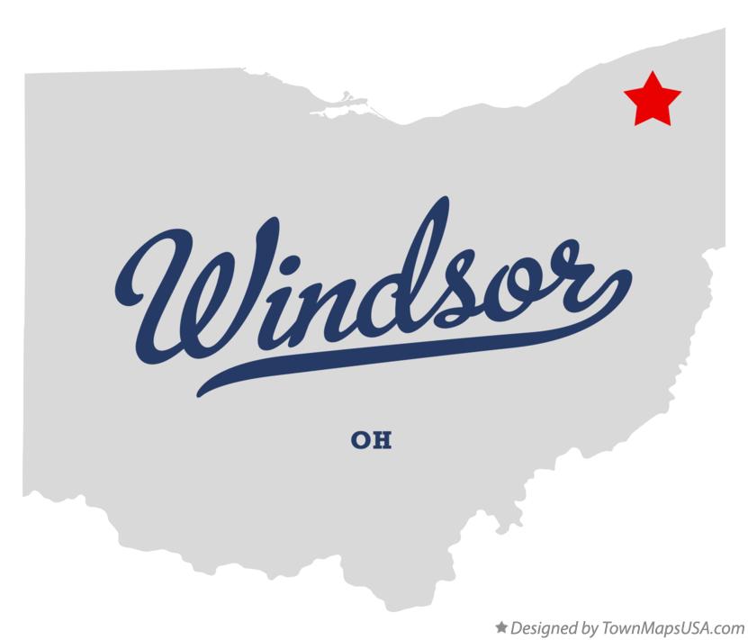 Map of Windsor Ohio OH