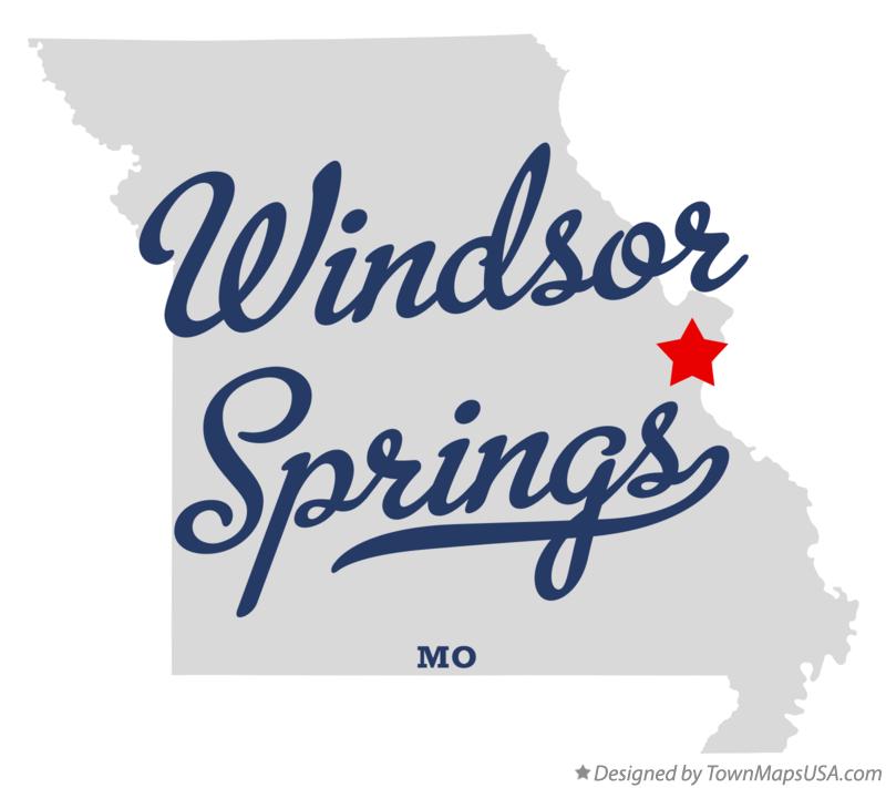 Map of Windsor Springs Missouri MO