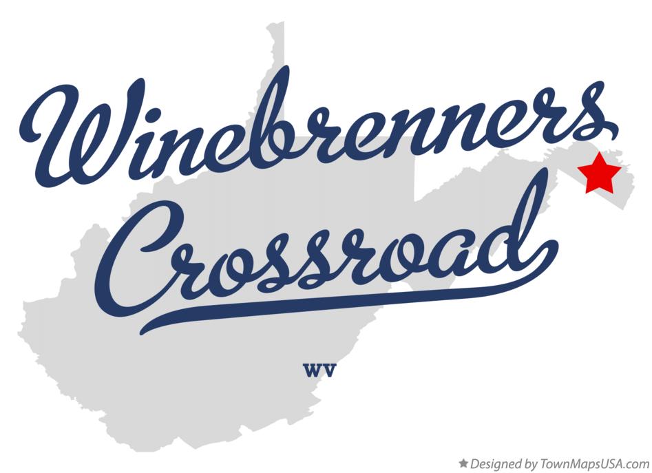 Map of Winebrenners Crossroad West Virginia WV