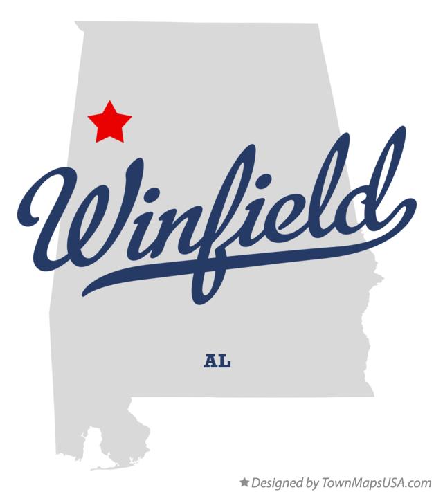 Map of Winfield Alabama AL