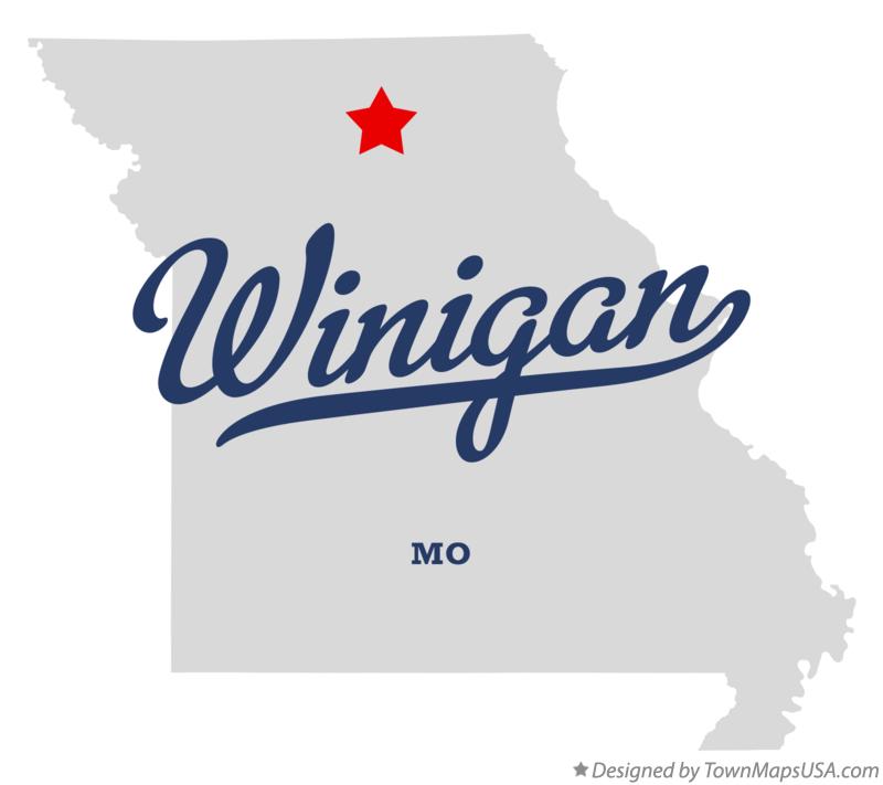 Map of Winigan Missouri MO