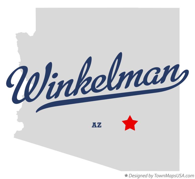 Map of Winkelman Arizona AZ