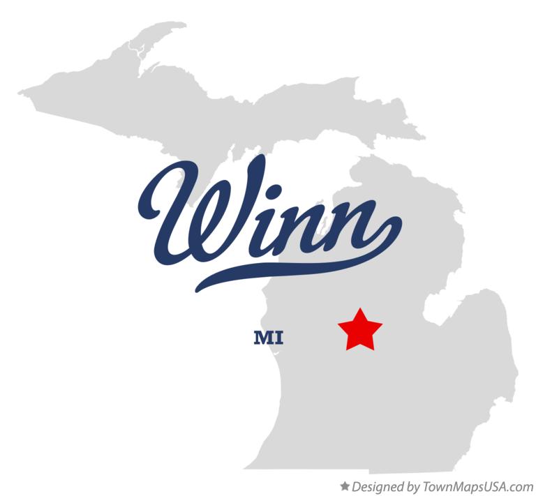 Map of Winn Michigan MI