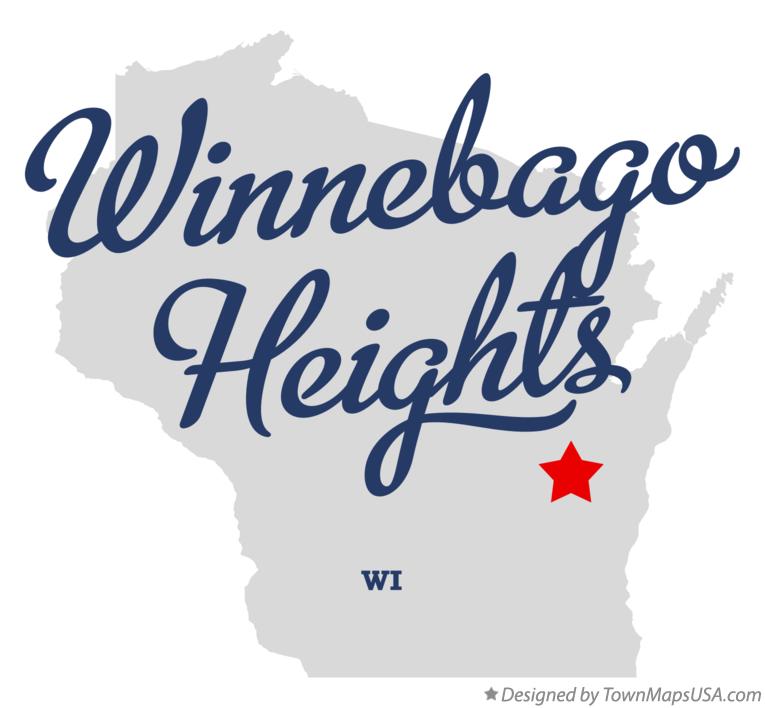 Map of Winnebago Heights Wisconsin WI