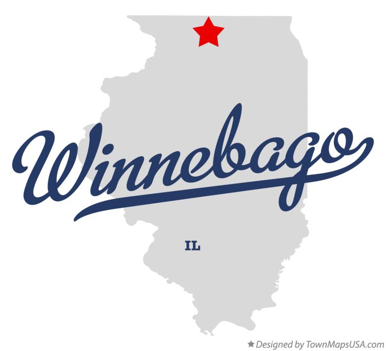 Map of Winnebago Illinois IL