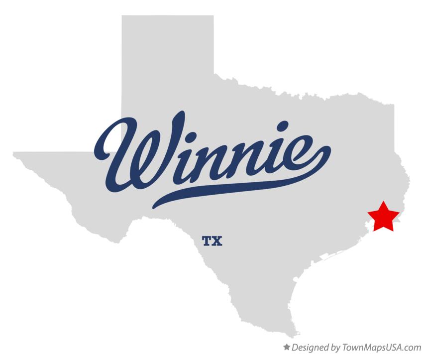 Map of Winnie Texas TX