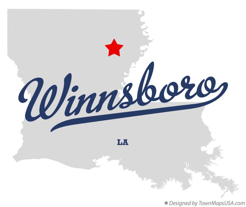 Map of Winnsboro Louisiana LA