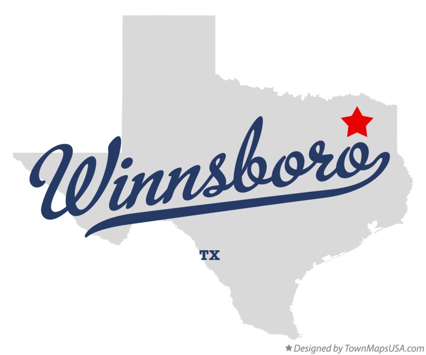 Map of Winnsboro Texas TX