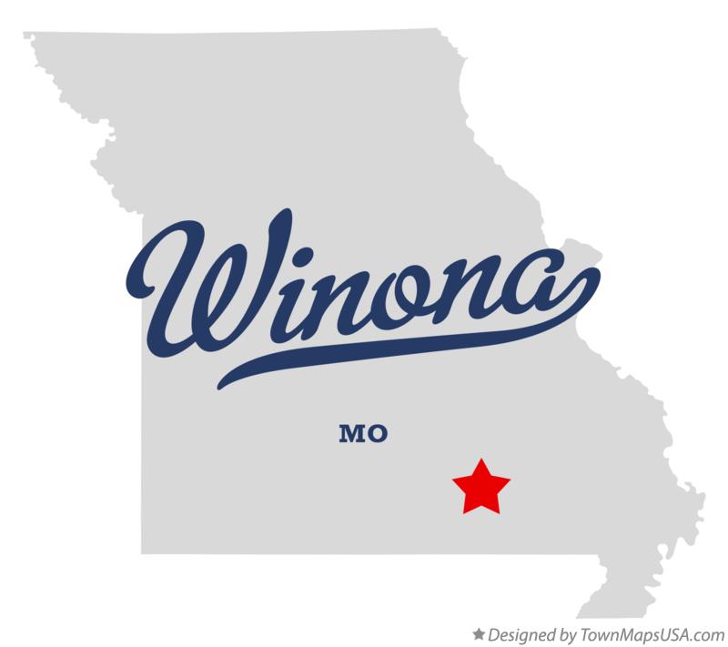 Map of Winona Missouri MO