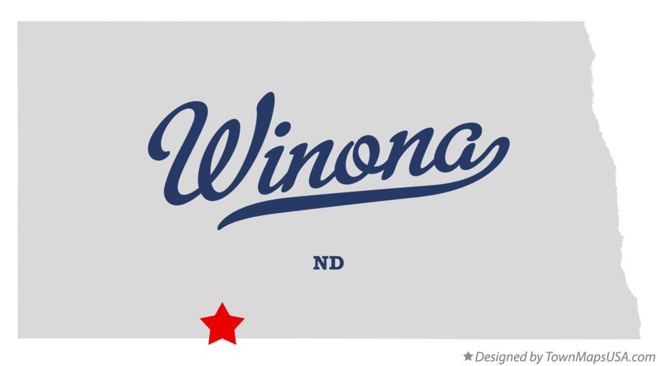 Map of Winona North Dakota ND