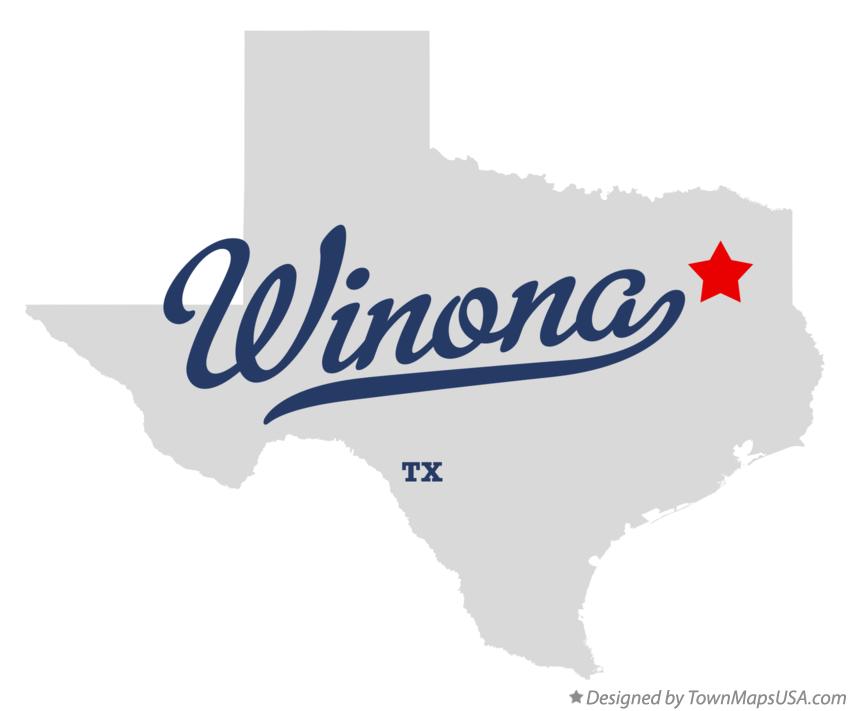 Map of Winona Texas TX