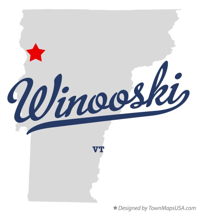 Map of Winooski Vermont VT