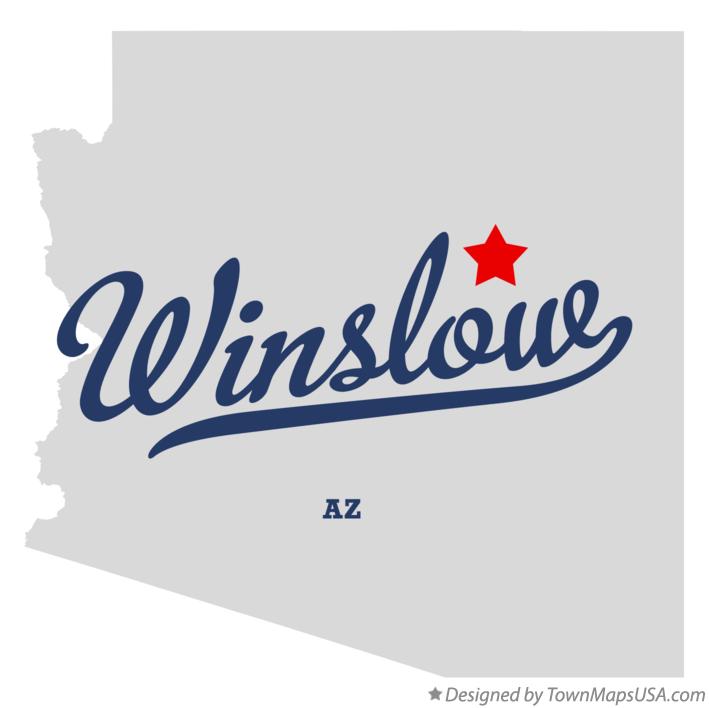 Map of Winslow Arizona AZ
