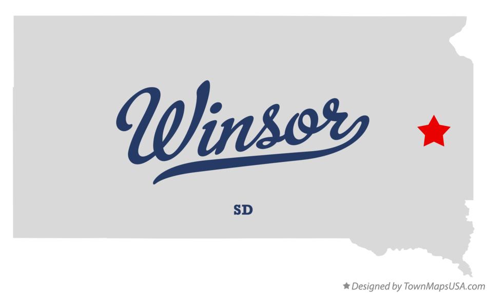 Map of Winsor South Dakota SD