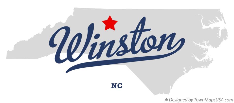 Map of Winston North Carolina NC