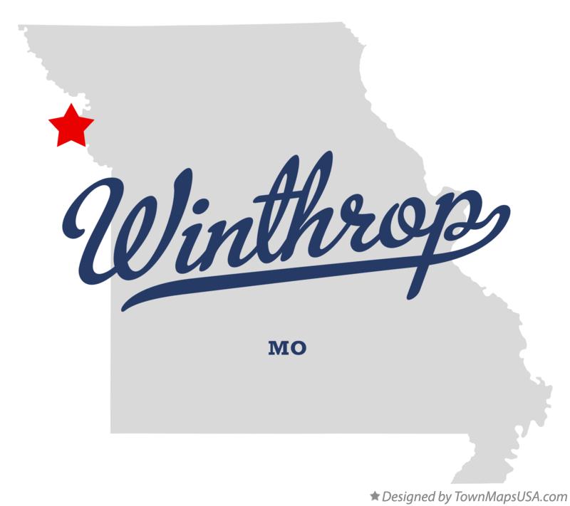 Map of Winthrop Missouri MO