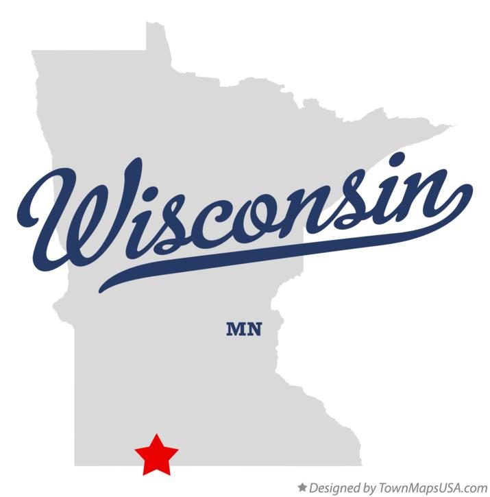 Map of Wisconsin Minnesota MN