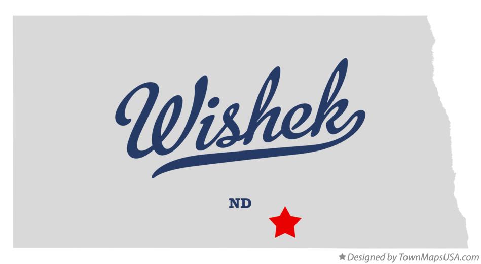 Map of Wishek North Dakota ND