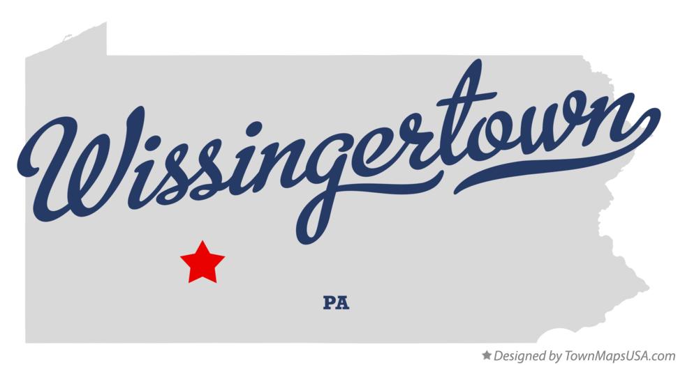 Map of Wissingertown Pennsylvania PA